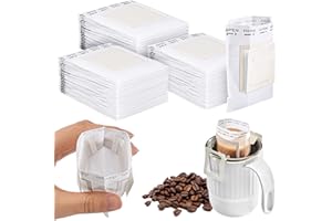 HOTUT Jednorazowy Papierowy Filtr do Kawy 120 szt. - Przenośny Wiszący do Domu, Biura i Podróży