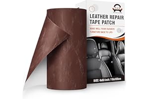 OAZ Patch de Réparation en Cuir,10 x 160 cm Simili Cuir Autocollant Patch en Cuir Auto-adhésif,pour Réparation et Rénovation de Canapé, Veste en Cuir,Sacs à Main, Brun foncé brillant