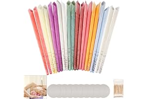 YSIMPLE 20 sztuk świec do uszu z naturalnego wosku pszczelego, środek do czyszczenia uszu, usuwanie woskowiny, puste świece stożkowe z 10 tarczami ochronnymi i patyczkami higienicznymi, 8 różnych