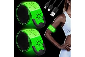 Byffoer LED-armband, uppladdningsbart, 2 stycken reflekterande ljusarmband, ljusband, uppladdningsbart ljusarmband, reflektor