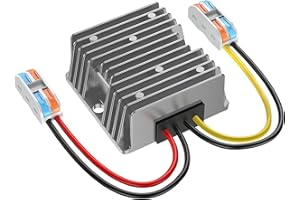 Fxlpower Spannungswandler 24V auf 12V, Step Down 24V 12V 15A 180W mit Schnellverbinder Kabelverbinder, Spannungswandler 24 auf 12 für Golfwagen Light Truck. DC15-40V Breit Eingang