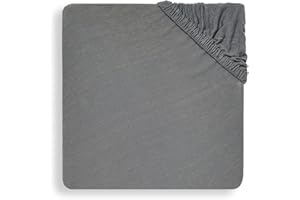 Jollein 511-507-00094 - Sábana Bajera para bebé (100% algodón, 60 x 120 cm), Color Gris