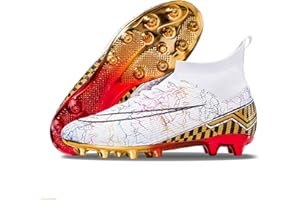 WEJIESS Chaussures de Football pour Hommes, antidérapantes, à Crampons Professionnels, Chaussures de Football pour garçons, Chaussures de Football à Lacets, Chaussures de Sport d'entraînement