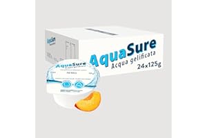 Abbott Nutrition | AquaSure 24 Confezioni x125 g | Acqua Gelificata per il trattamento dietetico di soggetti affetti da disfagia e problemi della deglutizione | gusto Pesca