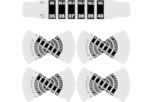 ZIMOER 30 Pièces Bandes de Température, Bandes de Thermomètre Frontal, Bébé Front Thermomètre Bandes Fièvre Test Réutilisable pour Vérifier la Température, Thermomètres de Voyage pour sac à Main