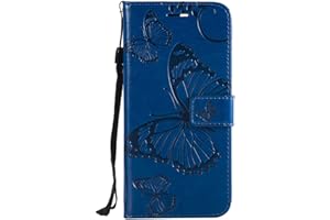 DENDICO Cover per Huawei P Smart 2018 / Enjoy 7S, Pelle Portafoglio Custodia per Huawei P Smart 2018 / Enjoy 7S Custodia a Libro con Funzione di appoggio e Porta Carte di Credito - Blu