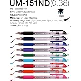 uni-ball Signo Needle 0.38 iğne U&ccedil;lu Jel Kalem b&uuml;t&uuml;n Renkler 9 adet set