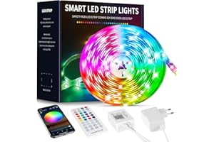 Beaeet Striscia LED 10 Metri,Strisce LED Colorati Dimmerabile con Controller Bluetooth Musica Sincronizza la Adatto per Interni, Camera da Letto, Decorazioni per Feste e per la Casa (10m)