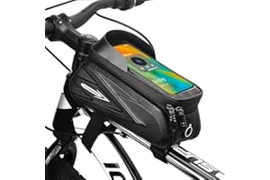 GUOFANG Borsa per telaio della bicicletta, da strada, mountain bike, impermeabile, resistente alla pressione, in EVA, con visiera touch screen in TPU (Upper Pipe Package)