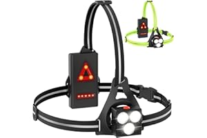 Joltix Luce Running Ricaricabile USB, 120° Luce Regolabile, 500 Lumen, Lampada Corsa con Nastro Riflettente per Jogging, Campeggio, Sport all'Aria Aperta