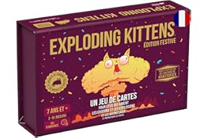 Asmodee - Exploding Kittens: Edition Festive - Jeu de Cartes Drôle pour Adultes et Enfants dès 7 Ans - Jeu de Société d'Ambiance avec Chatons & Explosions - 15 Min - 2 à 10 Joueurs - en Français