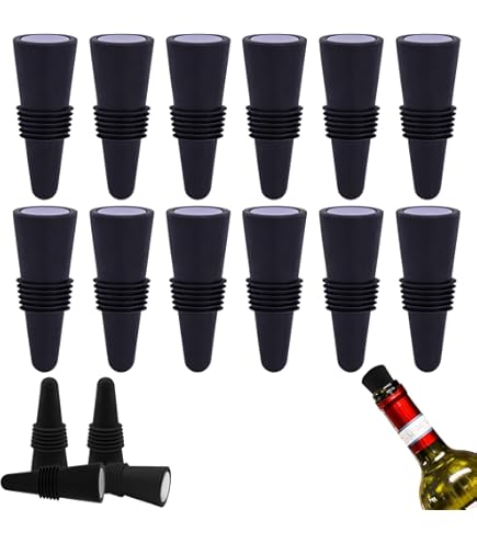 Tappi Per Bottiglie Vino In Silicone - 6 Pezzi Riutilizzabili Con Fondo Acciaio, Per Champagne E Birra - Foto 2