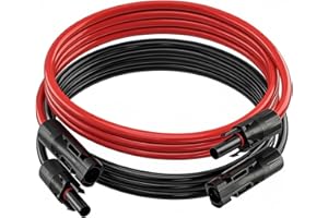 Wvoillty Prolunga per cavo solare, 4 mm², 1/2/3/5/10 m, cavo solare fotovoltaico, spina solare, IP67, spina impermeabile (4 mm²/10 m)