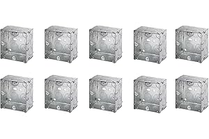 CED Single/Double Flush Electrical Metal Socket/Switch Back Boxes 25mm 35mm 45mm Wall Pattress (10, 1 Gang 35mm)