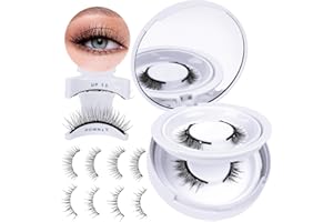 B&Qaugen Magnetic Eyelashes 2 Pairs Magnetic Lashes Natural Magnetic Eyelashes with Applicator Doll Eyes Eyelashes Magnetic Lashes Easy to Wear Reusable Magnetic Eyelashes Kit（CX03）