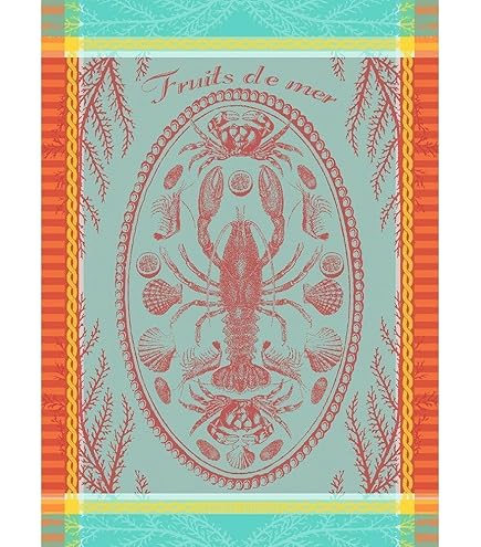 Nappe Enduite Le Jacquard Français – Fleurs Gourmandes, Lin, 175x175 Cm, 100% Coton, Made In France