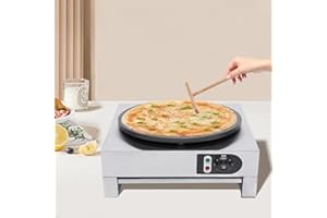 WSIKGHU Máquina para crepes eléctrica de 40 cm, 3000 W, revestimiento antiadherente, temperatura regulable de 50 a 300 °C
