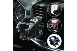 ‎JOYTUTUS JOYTUTUS Auto Getränkehalter Lüftung, mit drehbarer Telefonhalter, Becherhalter Auto, Getränke Halterung Auto für heiß- und kaltgetränke, kompatibel mit den meisten Fahrzeugen Schwarz