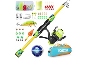 Sougayilang Kids Fishing Rod,Portable Telescopic Fishing Rod and Reel Combo,with Spinning Fishing Reel Tackle Bag Lures for Youth,Girls and Boys Traveling Kid Fishing Pole
