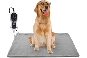 RC SLL Heated Dog Bed,Dog Heating Pad for Puppy Pet Heating Pad,Upgraded Adjustable Controller,Waterproof Heating Pad for Dogs with Chew Resistant Steel Cord(PVC Pad, 50×80cm)