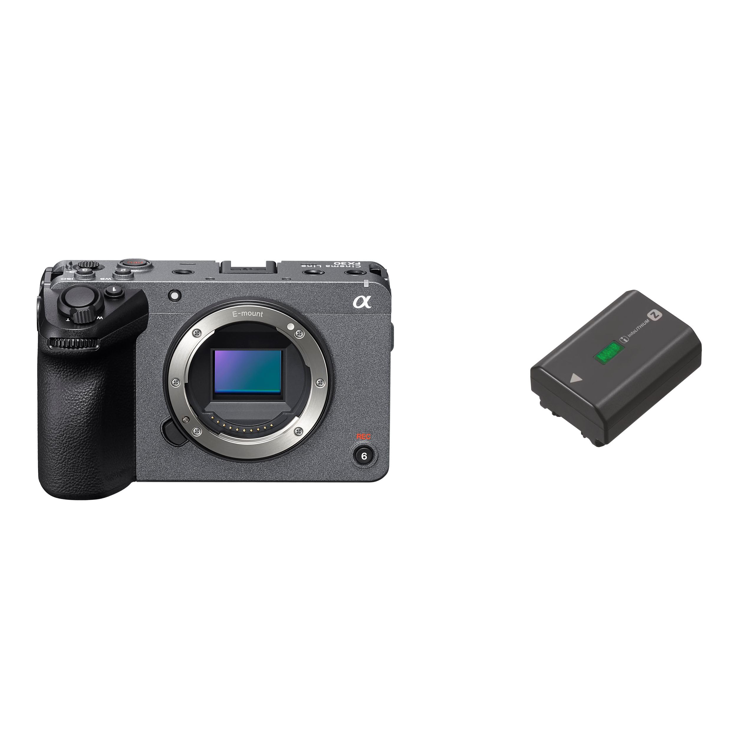 Sony Cinema Line FX30B (ILME-FX30B) with Rechargeable Battery (FZ100)| Super 35 | Compact Camera for Filmmaking | 4K120P | S-Cinetone | Dual Base ISO - Grey