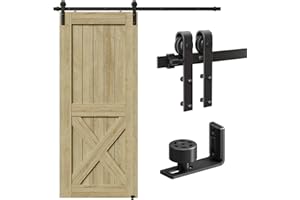 CCJH Systeme Porte Coulissante 8FT/243CM - Kit de Rail et Quincaillerie pour Porte Coulissante Interieur - Ensemble Industriel Améliorer