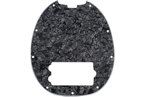 Musiclily Pickguard basse 9 trous pour Musicman Stingray Basse, 4 plis Perle Noire