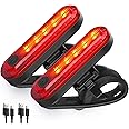 Linist Rear Bicycle Light LED USB Rechargeable Bicycle Back Light Waterproof Bicycle Taillight,2 Pcs