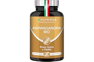 PLASTIMEA Ashwagandha Biologica KSM-66 | Con il 5% di Witanolidi | Ginseng Indiano | Stress, Mente, Sonno | Recupero Muscolare | 90 capsule