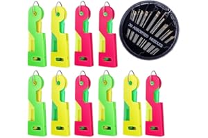 Qixuer 10 Pcs Automatisches Nadelfädelgerät,Einfädler Werkzeug Einfädeln Nadeleinfädler Automatic Needle Threading Device Beinhaltet 30 PCS Handnähnadel für Handgefertigte DIY Nadelarbeit
