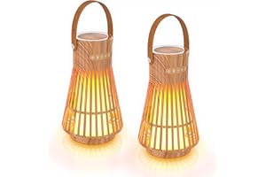 blonbar Outdoor Bluetooth-Lautsprecher mit Flammenlicht, Tragbarer Kabelloser Musikbox, IP65 Wasserdicht Gartenfackeln LED Laternen für Draußen,Terrasse, Geschenke für Männer, Frauen (2)