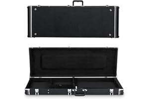 LALAHO Guitar Hard Case for Electric Guitars, Hard-Shell Wood Protective Carrying Case for LST TL 170 Style with Internal Padding & Lockable Key (Black)