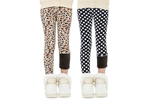 Adorel Leggins Forro Polar Termicos para Niña Pack de 2