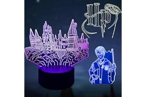 Deluisho Anime 3d Ha-rry Lampada, Luce Notturna 3d Luci, Ha-rry Po-t Lampada, 16 Colori Smart Touch, Luce Notturna Visiva Stereoscopica Dimmerabile, Regalo Perfetto per i Bambini
