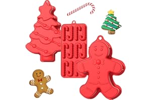 YXHZVON 3 Piezas Molde Silicona Navidad, Moldes De Silicon Chocolate, Molde Bombones para Chocolate,Bombones Decoraciones Navideñas(Rojo)