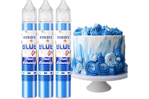HXDZFX Blue Food Colouring - 30ml×3 Bottles Concentrated Food Colouring Liquid for Baking, Cake Decorating, Candy, Macaron, Icing and Cooking - Neon Food Dye for Slime Making and DIY Crafts