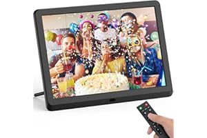 Marco Digital Fotos 10 Pulgadas HD (1920 * 1080) Pantalla FamBrow Reproductor de Audio Reloj Electrónico Calendario con Control Remoto