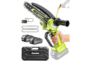 Supstable Mini Chainsaw 6 Inch, Cordless Electric Chainsaw with Auxiliary Handle & Guard, Small Battery Powered Chainsaw with