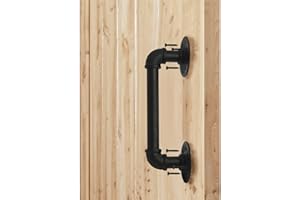 Homtone Poignée de porte industrielle rétro en fonte - Poignée de porte en tuyau - Barre de serviette en fer - Barre de tiroir en fer - Poignée de porte de placard - Noir - 30,5 cm