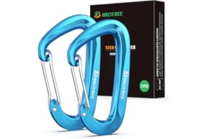 BROTREE Karabinek z karabińczykiem o nośności 1200 kg, karabińczyk z breloczkiem/zakrętką do hamaków, biwakowania, wędrówek, wędkowania itp