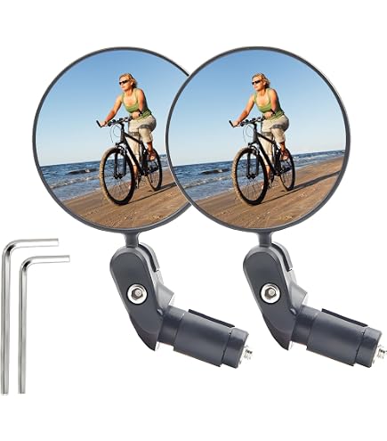 Fahrradspiegel 2er Set – HD Glas Konvexer Rückspiegel Für Lenkerende, Sicherer Weitwinkel-Spiegel Für MTB, Rennrad & E-Bike – Stil 2, Schwarz Fahrradspiegel 2er Set – HD Glas Konvexer Rückspiegel Für Lenkerende, Sicherer Weitwinkel-Spiegel Für MTB, Rennrad & E-Bike – Stil 2, Schwarz