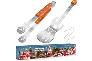 AIHAOYU 5-in-1 Grillspachtel für Barbecue Grill,Multifunktion 2 Stück Grill Werkzeug Sets mit Metall Spatel und Zange,Einzigartige Grillen Grillwerkzeuge Geschenke für Männer