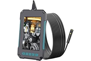 HGTRH Camara para Ver Tuberias, HGTRG Boroscopio De Mano Full HD 4.3 Pulgadas IPS Impermeable Tubo Semirrígido con Luces LED Endoscopio Cámaras De Serpiente De Inspección 2600mAh Batería 32G Memoria