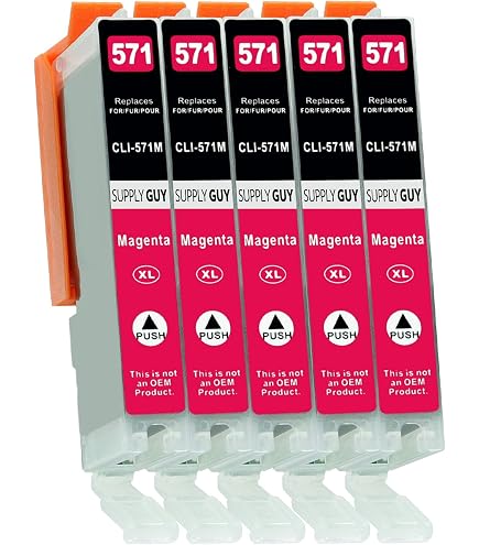 Lot De 4 Cartouches D'encre Magenta Compatibles Canon CLI-571M (571XLM) - 12 Ml - Marque Go Inks - Neuf