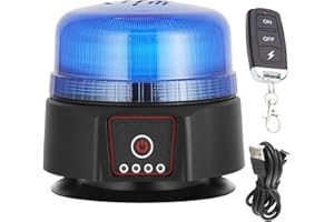 ETUKER LED Gyrophare Magnétique Bleu Sans Fil Rechargeable Batterie Télécommande 3Flashs Lumineux Clignotant Ramp