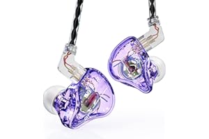 keephifi KBEAR Storm Écouteurs filaires Intra-Auriculaires pour Musiciens, chanteurs, audiophiles, in Ear Monitor 10 mm Magnétiques puissants Pilotes dynamiques 1DD Gaming IEM (Violet, sans Micro)