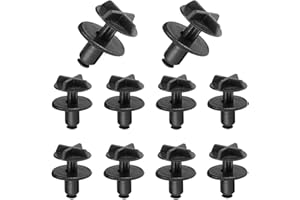 YUITURT 10Pcs LR024316 Battery Cover Clips for Land Rover Range Rover Discovery Evoque, Black Nylon Retainer Fasteners for 9mm Holes, Durable Cowl Panel Trim Clips & Air Intake Cover Clips Replacement