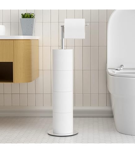 Set Brosse Et Support WC + Poubelle à Pédale 3L – Blanc, Salle De Bain, Carré MATCH