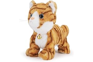 Smalody Interactive Electronic Plush Cat Toy - Multicolor LED Eyes Touch Control Meow Kitten, Electronic Robot Cat Toys Gifts for Boys & Girls Kids Birthday Christmas