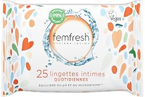 Femfresh - Lingettes Intimes Quotidiennes, Aloe Vera & Calendula - 25 Lingettes